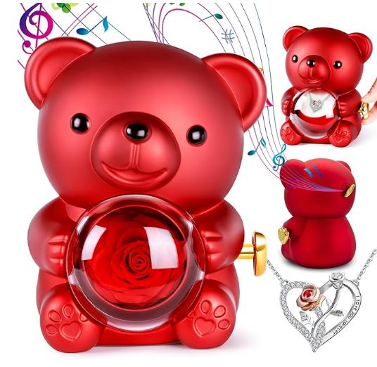 EleganceBear™ Rose Teddy Bear Gift Box – Luxury Flower Bear, Romantic Gift for Her, Valentine’s & Anniversary